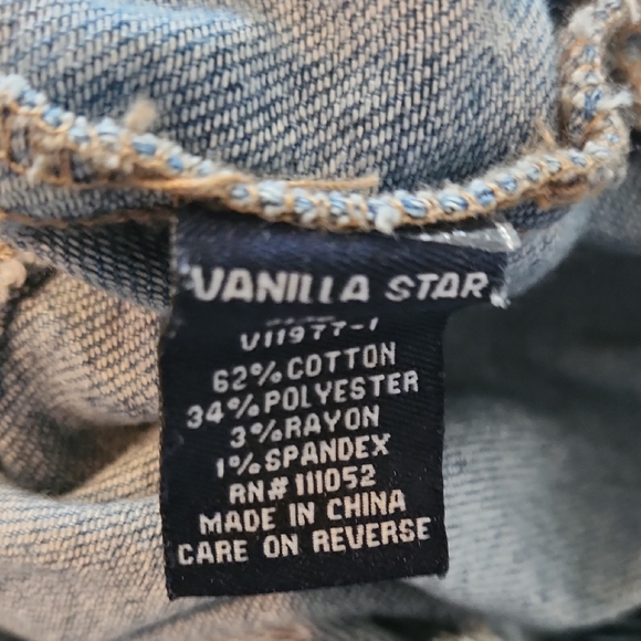 Vanilla Star Light Blue Denim Snap-Collar Polo Top Large - Picture 5 of 5